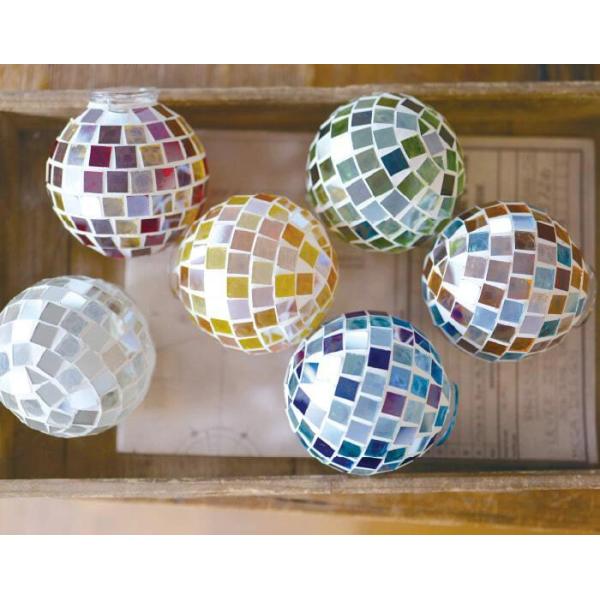 ペンダントライト LED 照明器具 おしゃれ 天井照明 ガラス モザイクタイル 球体 かわいい 昭和レトロ モダン 大正ロマン 浪漫 ボール球 ワンタッチ 取り付け簡単 【納期B】【lic-ksm-0002】