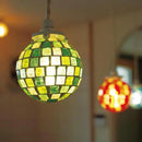 ペンダントライト LED 照明器具 おしゃれ 天井照明 ガラス モザイクタイル 球体 かわいい 昭和レトロ モダン 大正ロマン 浪漫 ボール球 ワンタッチ 取り付け簡単 【納期B】【lic-ksm-0002】