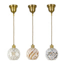 ペンダントライト LED ガラス モザイクタイル 球体 かわいい 昭和レトロ モダン 大正ロマン 浪漫 ボール球 ワンタッチ 取り付け簡単 照明器具 おしゃれ 天井照明 【納期B】【lic-ksm-0006】