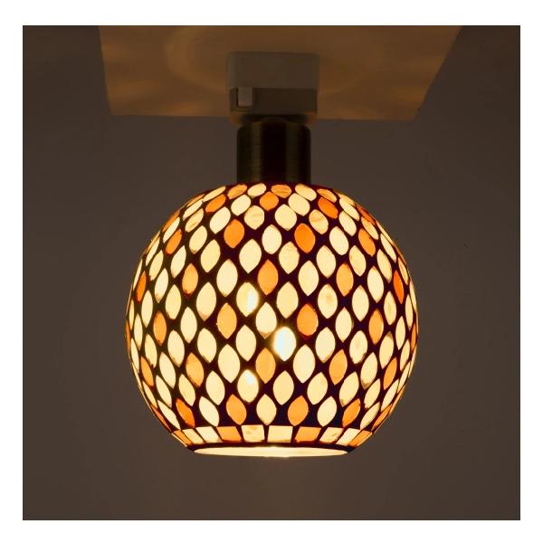 シーリングライト LED モザイクガラス タイル 3灯 おしゃれ 天井照明 照明器具 球体 かわいい モダン 大正ロマン 浪漫 昭和レトロ ボール球 ワンタッチ 取付簡単 【納期B】【lic-ksm-0007】