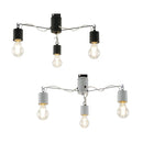 シーリングライト LED インダストリアル 3灯 おしゃれ 天井照明 器具 ワンタッチ 取り付け 簡単 シンプル 黒 ブラック グレー スリム シャープ スタイリッシュ 【納期B】【lic-ksm-0008】