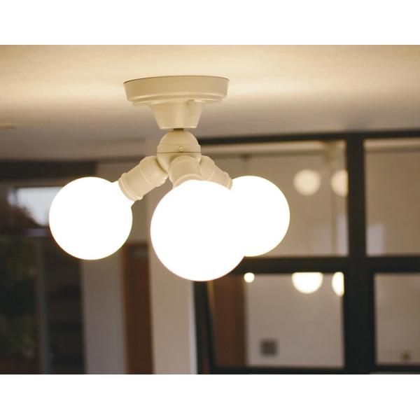 シーリングライト LED インダストリアル 3灯 おしゃれ レトロ 大型 電球 大きめ サイズ シンプル 天井照明 器具 ワンタッチ 取り付け 簡単 黒 ブラック グレー 【納期B】【lic-ksm-0011】