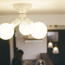 シーリングライト LED インダストリアル 3灯 おしゃれ レトロ 大型 電球 大きめ サイズ シンプル 天井照明 器具 ワンタッチ 取り付け 簡単 黒 ブラック グレー 【納期B】【lic-ksm-0011】