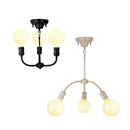 シャンデリア おしゃれ 照明 LED モダン 向き調整 調節できる アーム 上向き 下向き シンプル 黒 ブラック モダン インダストリアル 大型 led電球 シンプル 3灯 【納期B】【lic-ksm-0012】