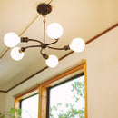 シャンデリア おしゃれ 照明 LED モダン インダストリアル 大型 led電球 シンプル 5灯 向き調整 調節できる アーム 上向き 下向き シンプル 黒 ブラック モダン 【納期B】【lic-ksm-0013】