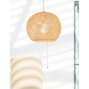ペンダントライト 照明器具 おしゃれ 天井照明 普通電球 アバカ 麻 和風 昭和レトロ モダン 大正ロマン 浪漫 シェード ワンタッチ 取り付け簡単 ナチュラル 球体 【納期B】【lic-ksm-0017】