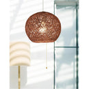 ペンダントライト LED電球 照明器具 おしゃれ 天井照明 アバカ 麻 和風 昭和レトロ モダン 大正ロマン 浪漫 シェード ワンタッチ 取り付け簡単 ナチュラル 球体 【納期B】【lic-ksm-0018】