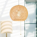 ペンダントライト LED電球 照明器具 おしゃれ 天井照明 アバカ 麻 和風 昭和レトロ モダン 大正ロマン 浪漫 シェード ワンタッチ 取り付け簡単 ナチュラル 球体 【納期B】【lic-ksm-0018】