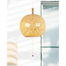 ペンダントライト LED電球 2灯 照明器具 おしゃれ 天井照明 アバカ 麻 和風 昭和レトロ モダン 大正ロマン 浪漫 シェード ワンタッチ 取り付け簡単 ナチュラル 【納期B】【lic-ksm-0019】