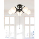 シーリングライト LED シャンデリア 5灯 おしゃれ 北欧 ヨーロピアン レトロ 黒 ブラック 金 ゴールド クラシカル アンティーク 天井照明 器具 花 鈴蘭 すずらん 【納期B】【lic-ksm-0022】