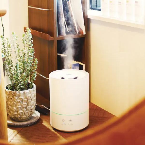超音波加湿器 LEDライト 大容量 5畳 8畳 超音波振動 ミスト 噴射 アロマ 上部給水式 給水タンク 湿度 シンプル 白 ホワイト オフタイマー 【納期B】【lic-ksm-0028】
