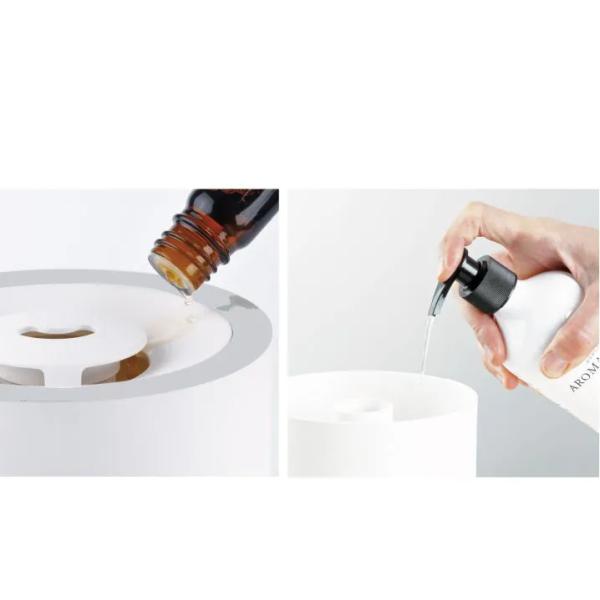 超音波加湿器 1リットル 1L アロマディフューザー LEDライト 3畳 6畳 ミスト 噴射 上から 給水タンク シンプル ホワイト オフタイマー 小型 【納期B】【lic-ksm-0030】