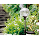 ソーラーライト 屋外 防水 庭 ガーデンライト ガーデニング 差し込み 地面 クラックガラス 園芸 玄関 駐車場 ガレージ LED 充電式 モダン レトロ 高さ調節 調整 【納期B】【lic-ksm-0040】