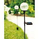 ソーラーライト 屋外 防水 庭 ガーデンライト ガーデニング 差し込み 地面 クラックガラス 園芸 玄関 駐車場 ガレージ LED 充電式 モダン レトロ 高さ調節 調整 【納期B】【lic-ksm-0040】