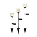 ソーラーライト 屋外 防水 庭 ガーデンライト ガーデニング 差し込み 地面 クラックガラス 園芸 玄関 駐車場 ガレージ LED 充電式 モダン レトロ 高さ調節 調整 【納期B】【lic-ksm-0040】