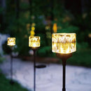 ソーラーライト 屋外 防水 庭 ガーデンライト ガーデニング 差し込み 地面 クラックガラス 園芸 玄関 駐車場 ガレージ LED 充電式 モダン レトロ 高さ調節 調整 【納期B】【lic-ksm-0040】