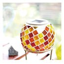 ソーラーライト 屋外 防水 庭 ガーデンライト LED 充電池 おしゃれ レトロ 昭和 玄関 階段 駐車場 地面 ガレージ ガラスタイル モザイク タイル 屋上 ベランダ 【納期B】【lic-ksm-0041】