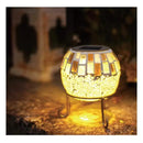 ソーラーライト 屋外 防水 庭 ガーデンライト LED 充電池 おしゃれ レトロ 昭和 玄関 階段 駐車場 地面 ガレージ ガラスタイル モザイク タイル 屋上 ベランダ 【納期B】【lic-ksm-0041】