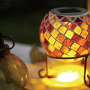 ソーラーライト 屋外 防水 庭 ガーデンライト LED 充電池 おしゃれ レトロ 昭和 玄関 階段 駐車場 地面 ガレージ ガラスタイル モザイク タイル 屋上 ベランダ 【納期B】【lic-ksm-0041】