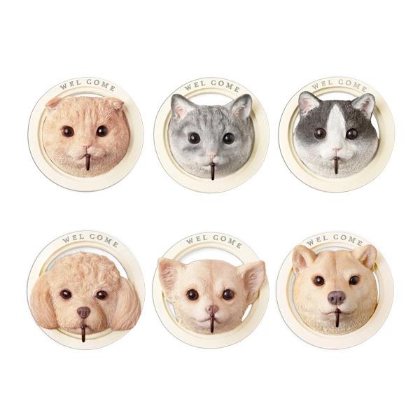 ウォールフック 猫 ネコ 犬 イヌ おしゃれ 止め金具 壁面 かわいい 屋外 屋内 庭 ガーデニング 玄関 インテリア リビング ハチワレ トイプードル チワワ 柴犬 【納期B】【lic-ksm-0048】