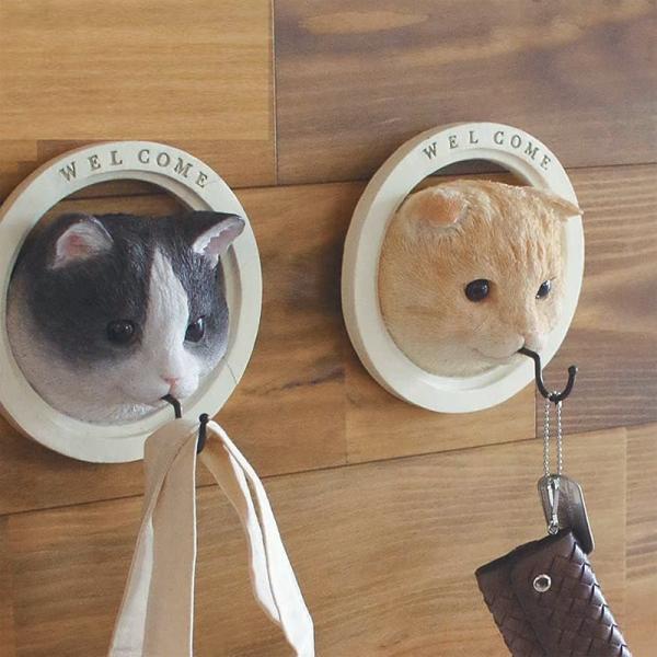 ウォールフック 猫 ネコ 犬 イヌ おしゃれ 止め金具 壁面 かわいい 屋外 屋内 庭 ガーデニング 玄関 インテリア リビング ハチワレ トイプードル チワワ 柴犬 【納期B】【lic-ksm-0048】