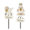 ガーデンピック おしゃれ 高さ 調節可能 調整 2段階 小鳥 かえる カエル 蛙 アニマル デザイン 北欧 ヨーロピアン アイアン 飾り 装飾 庭 ガーデニング 園芸用品 【納期B】【lic-ksm-0049】