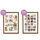 フォトフレーム 壁掛け 卓上 おしゃれ 縦 横 茶色 白 ホワイト 窓寸 12窓 24窓 正方形 インスタ風 シンプル インテリア 玄関 リビング ダイニング 寝室 子供部屋 【納期B】【lic-ksm-0059】