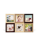 フォトフレーム 壁掛け 卓上 おしゃれ SNS 6連 シンプル ウッド調 木製風 モダン アート インテリア 写真フレーム 額縁 真四角 スクエア 【納期B】【lic-ksm-0074】