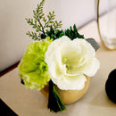 供花 造花 アレンジメント お供え 献花 仏花 消臭 抗菌 お悔やみ 法事 祭壇 四十九日 ペット 犬 猫 ネコ 菊 カーネーション 桔梗 鉢付き おしゃれ コンパクト 【納期B】【lic-ksm-0078】