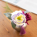 供花 造花 アレンジメント お供え 献花 仏花 消臭 抗菌 お悔やみ 法事 祭壇 四十九日 ペット 犬 猫 ネコ 菊 カーネーション 桔梗 鉢付き おしゃれ コンパクト 【納期B】【lic-ksm-0078】