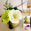 供花 造花 アレンジメント お供え 献花 仏花 消臭 抗菌 お悔やみ 法事 祭壇 四十九日 ペット 犬 猫 ネコ 菊 カーネーション 桔梗 鉢付き おしゃれ コンパクト 【納期B】【lic-ksm-0078】