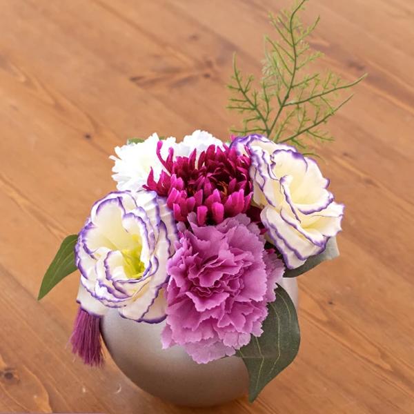 供花 造花 アレンジメント 献花 仏花 お供え花 お悔み花 枯れない フェイク 法事 法要 枕花 お盆飾り 49日 喪中 ペット 犬 猫 納骨堂 鉢 飾り おしゃれ 手元供養 【納期B】【lic-ksm-0079】