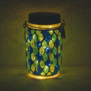 ガーデンライト モザイクタイル ガラス 瓶 ソーラー LED おしゃれ 照明 庭 ガーデニング 置き型 吊り下げ 【納期B】【lic-ksm-kl-10352】