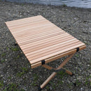 折りたたみテーブル 屋外 コンパクト 持ち運び 折り畳み スリム かさばらない 省スペース アウトドア キャンプ センターテーブル 木製 【納期A】【lic-ktd-003】