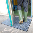 玄関マット 75×120cm ドアマット 屋外用 マット 薄型 薄い 厚み 泥汚れ 靴 土足対応 ずれない 滑り止め 日本製 国産 防炎 吸水 おしゃれ 格子柄 業務用 家庭用 【納期C】【lic-ktj-021】