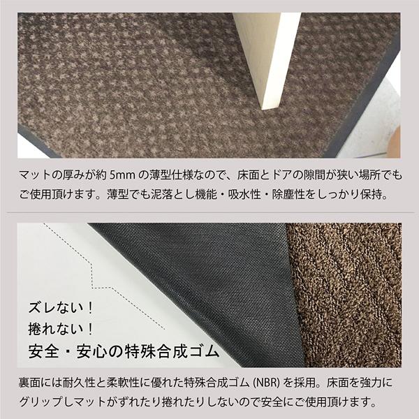 ドアマット 屋外 玄関マット 45×75cm 防炎 薄型 厚み 泥よけ 土足 ずれない すべり止め 日本製 吸水 屋内 業務用 家庭用 エントランス ペットボトル再利用品 【納期A】【lic-ktj-030】