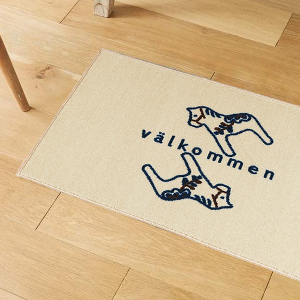 玄関マット ドアマット 45×75cm おしゃれ 馬 かわいい デザイン 柄 動物 屋内 室内用 滑り止め ずれない 吸水 速乾 ウォッシャブル 丸洗い 洗える 日本製 【納期A】【lic-ktj-073】