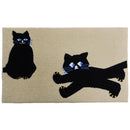 玄関マット ドアマット 45×75cm おしゃれ ネコ 猫 ねこ かわいい 黒猫 屋内 おしゃれ 北欧 滑り止め ずれない 吸水 速乾 丸洗い 日本製 【納期C】【lic-ktj-110】