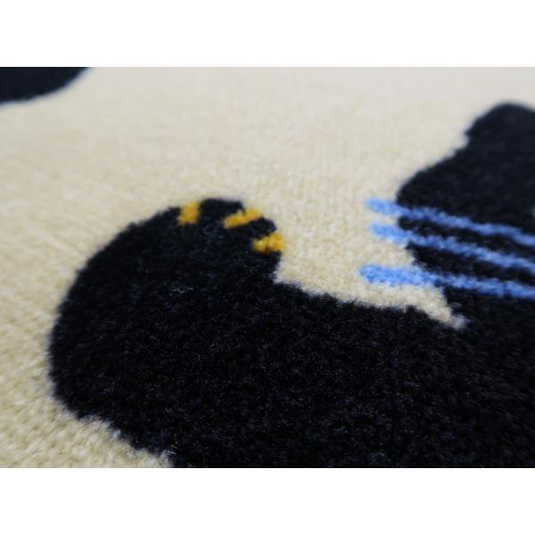 玄関マット ドアマット 45×75cm おしゃれ ネコ 猫 ねこ かわいい 黒猫 屋内 おしゃれ 北欧 滑り止め ずれない 吸水 速乾 丸洗い 日本製 【納期A】【lic-ktj-110】