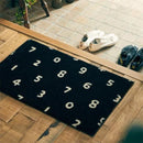 玄関マット ドアマット 60×110cm 屋内 おしゃれ 数字 素数 柄 ナンバー 黒 ブラック 洗える 吸水 キッチン 脱衣所 日本製 すべり止め 【納期C】【lic-ktj-113】