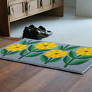 玄関マット 北欧 花柄 ドアマット 45×65cm 屋内 おしゃれ 植物 洗える 丸洗い 吸水 キッチン 脱衣所 ランドリー 日本製 滑り止め すべり止め クリーンテックス 【納期C】【lic-ktj-116】