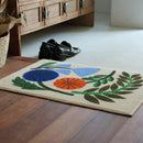 玄関マット 北欧 花柄 ドアマット 45×65cm 屋内 おしゃれ 植物 洗える 丸洗い 吸水 キッチン 脱衣所 ランドリー 日本製 滑り止め すべり止め クリーンテックス 【納期C】【lic-ktj-116】