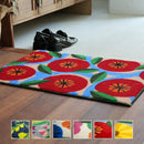 玄関マット 北欧 花柄 ドアマット 45×65cm 屋内 おしゃれ 植物 洗える 丸洗い 吸水 キッチン 脱衣所 ランドリー 日本製 滑り止め すべり止め クリーンテックス 【納期C】【lic-ktj-116】