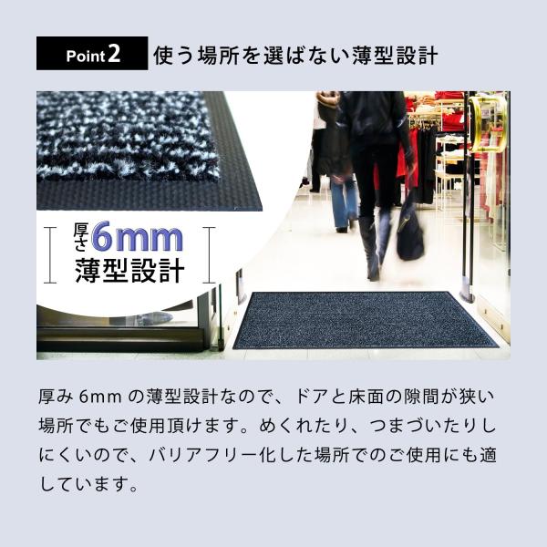 エントランスマット 泥落とし 屋外 薄い 薄型 吸水 滑り止め 玄関マット ラバー ドアマット 業務用 マンション ビル オフィス 店舗 施設 出入り口 ずれない 丈夫 【納期A】【lic-ktj-irh-004】