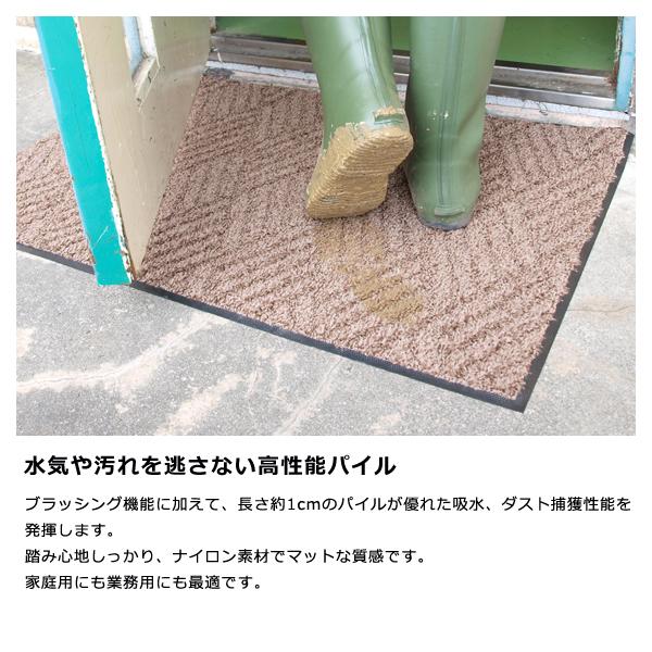 玄関マット 屋外 50×75cm 泥落とし ゴム 吸水 業務用 泥 滑り止め 土足対応 屋外用 捲れない ずれない 安全 日本製 軽い ナイロン製 防炎 エントランスマット 【納期A】【lic-ktj-irh-009】