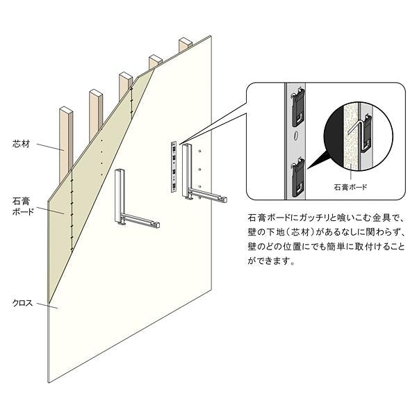 物干し竿受け 壁付け 金具 物干し台 室内 ブラケット 石膏ボード 取り付け 可能 ハンガー ラック スリム おしゃれ 折りたたみ 収納 屋内 梅雨 部屋干し 洗濯物 【納期A】【lic-kwk-018】