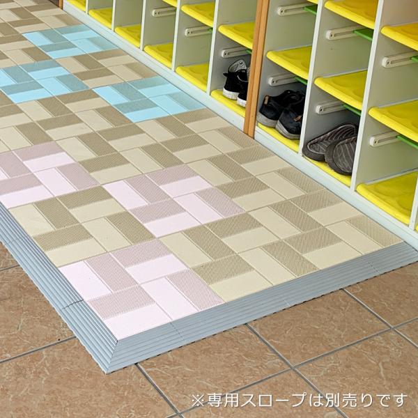 ジョイントマット 30×30cm ジョイントタイル 屋外 庭 ベランダ 屋上 テラス 玄関 土足対応 防炎 抗菌 屋内 タイル調床材 プール 学校 店舗 施設 ステアータイル 【納期B】【lic-mzw-0053】