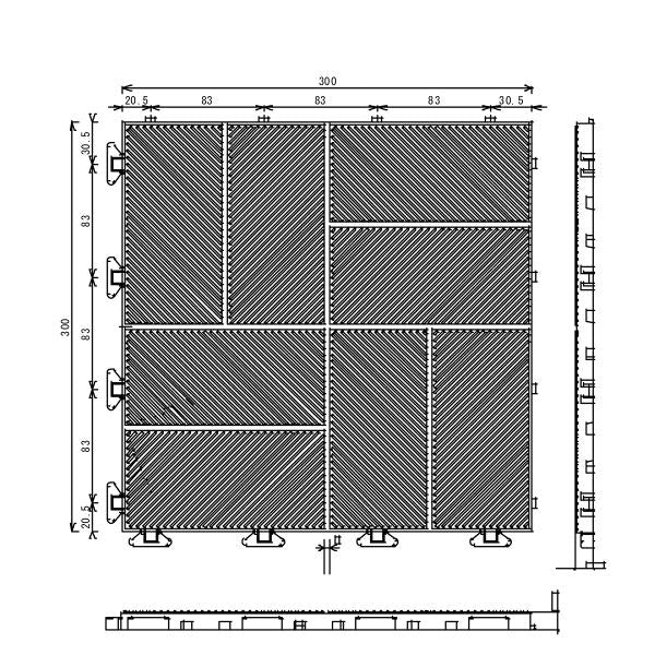 ジョイントマット 30×30cm ジョイントタイル 屋外 庭 ベランダ 屋上 テラス 玄関 土足対応 防炎 抗菌 屋内 タイル調床材 プール 学校 店舗 施設 ステアータイル 【納期B】【lic-mzw-0053】