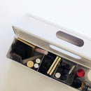 収納ケース 収納ボックス 小物収納 小物入れ シンプル 持ち手付き 取っ手つき 蓋 ふた フタ 雑貨 化粧品 コスメ インテリア 白 ホワイト 半透明 【納期B】【lic-nit-0001】