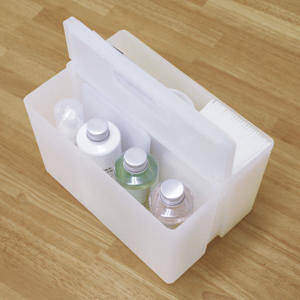 小物収納ケース 収納BOX 小物入れ 整理整頓 ひとまとめ シンプル 収納箱 道具箱 ツールボックス 蓋 ふた スタッキング 重ねられる 雑貨 白 ホワイト 半透明 【納期B】【lic-nit-0003】